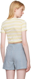 Bode White & Yellow Morris Stripe T-Shirt