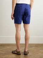 Ralph Lauren Purple label - Slim-Fit Straight-Leg Garment-Dyed Cotton-Blend Twill Shorts - Blue