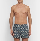 Incotex - Slim-Fit Short-Length Printed Swim Shorts - Men - Storm blue