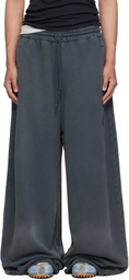 LU'U DAN Gray Raw-Cut Bontan Sweatpants