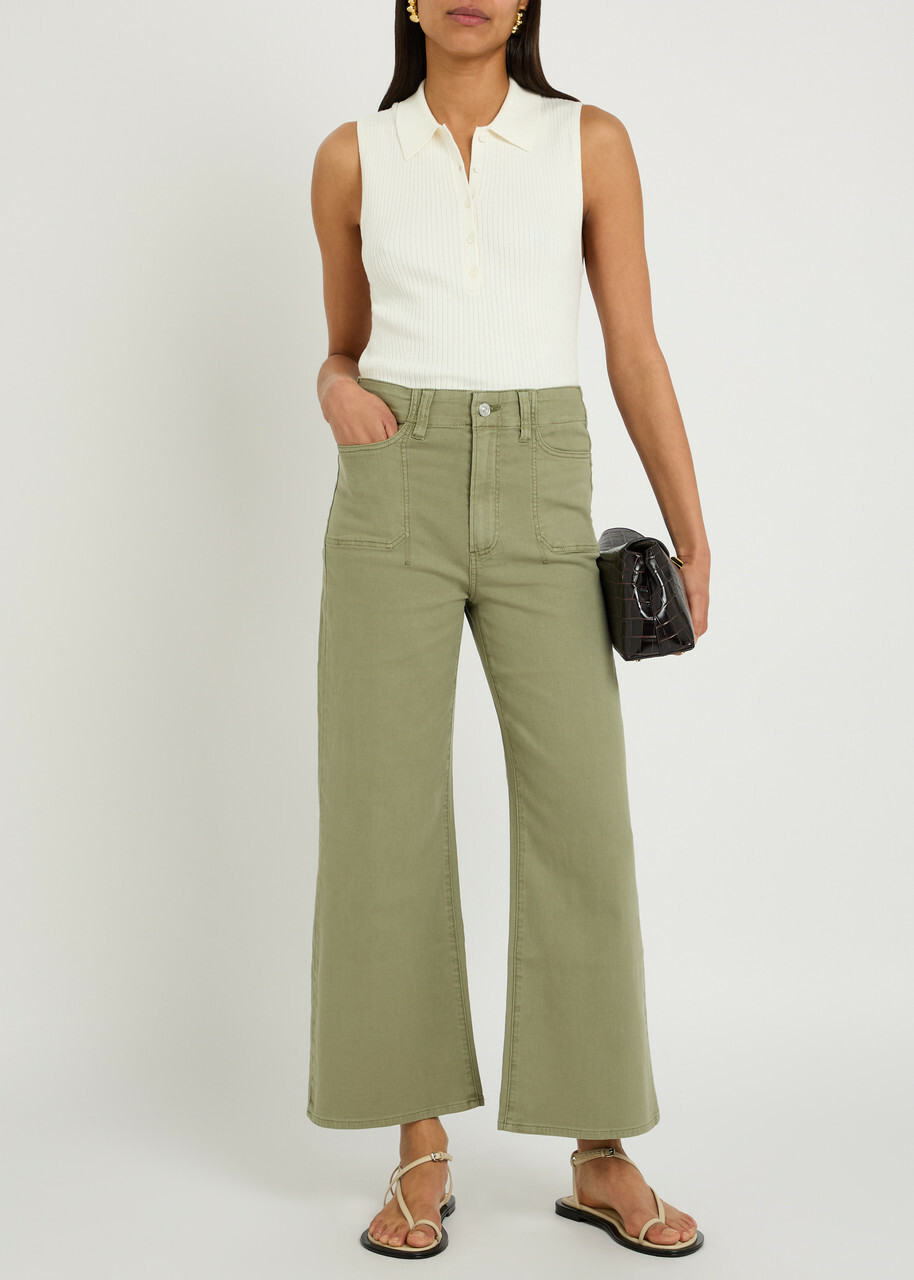 Paige Vest Ribbed Cotton-blend Polo top White