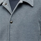 Save Khaki Men's Twill Terry Snap Front Jacket in Navy