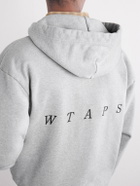 WTAPS - Throwdy Logo-Appliquéd Cotton-Jersey Zip-Up Hoodie - Gray