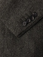 De Petrillo - Slim-Fit Wool-Blend Flannel Suit Jacket - Brown