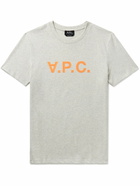 A.P.C. - Logo-Flocked Cotton-Jersey T-Shirt - Gray