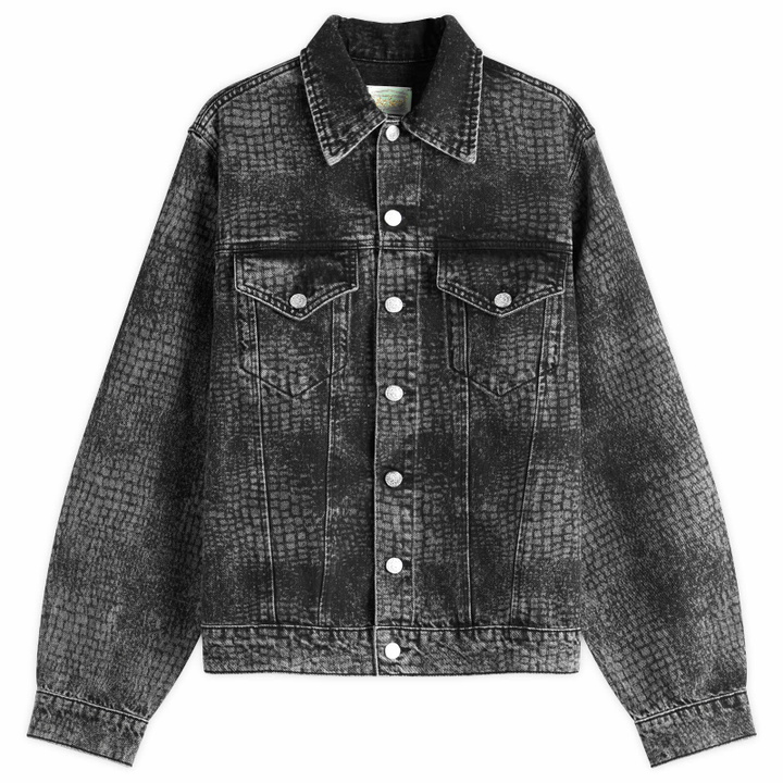 Photo: Aries Men's Lasered Croc Trucker Jacket in Black