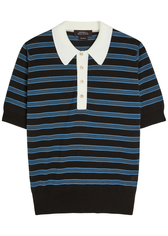 Photo: Wales Bonner Breeze Merino Wool Polo Shirt Multicoloured 1