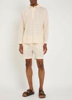Smr Days Ornos Embroidered Cotton Polo Shirt Beige