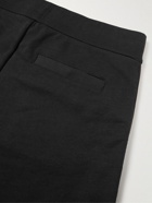 Moncler - Tapered Logo-Appliquéd Striped Cotton-Jersey Sweatpants - Black