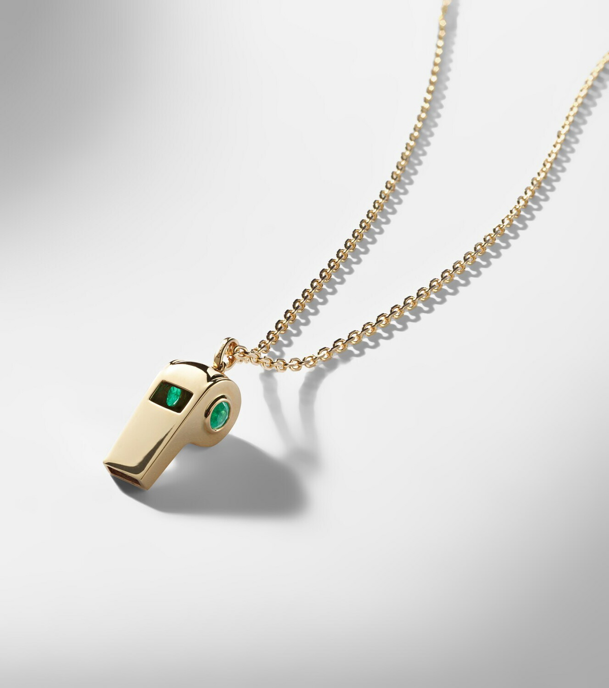 Anita Ko 18kt gold pendant necklace with emeralds