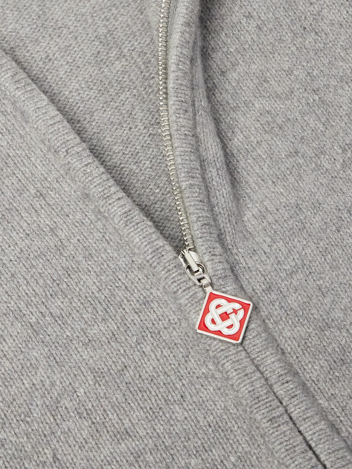 Casablanca - Cashmere and Wool-Blend Zip-Up Hoodie - Gray