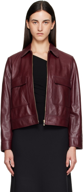 Photo: Max Mara Burgundy Nepet Leather Jacket
