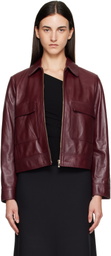 Max Mara Burgundy Nepet Leather Jacket