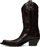 Acne Studios Brown Pointy Leather Cowboy Boots
