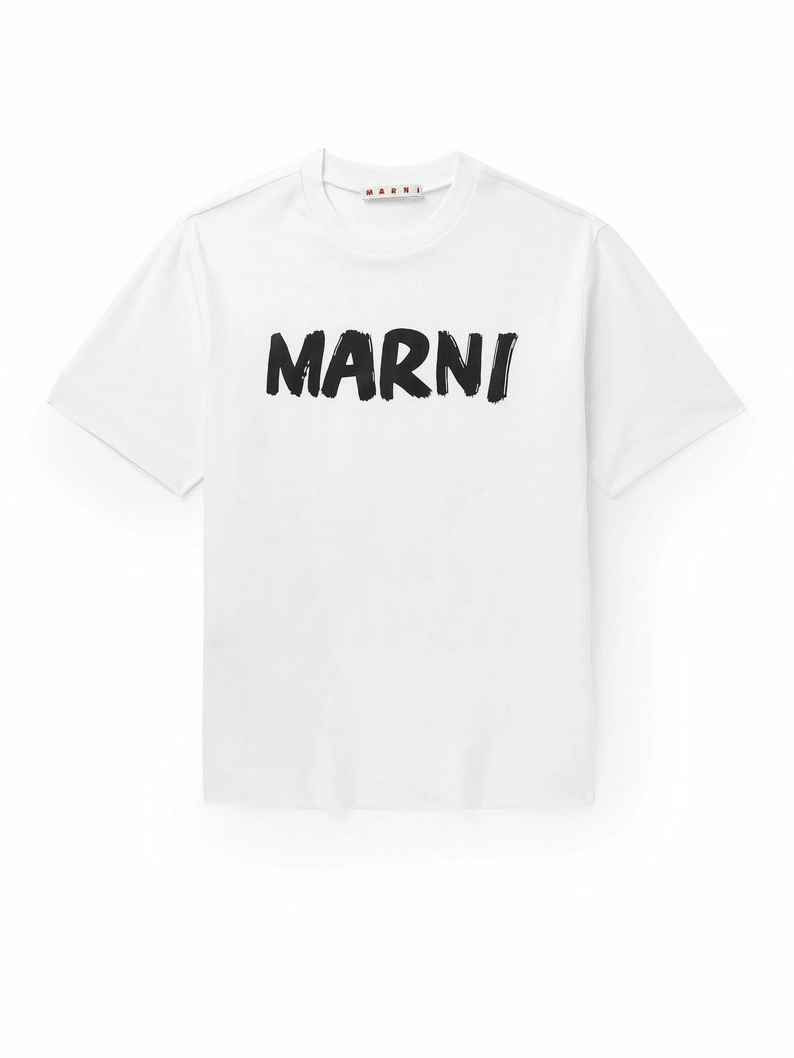 Marni logo-embroidered cotton shirt - White