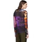 Dries Van Noten Purple and Yellow Mesh T-Shirt