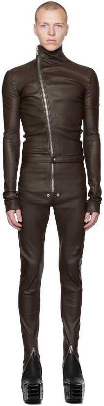 Photo: Rick Owens Brown Gary Leather Jumpsuit