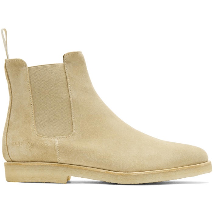 Common Projects Tan Suede Chelsea Boots 