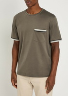 Herno Striped-trim Cotton T-shirt Taupe