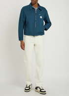 Vowels Logo-appliquéd Cotton-blend Jacket Blue