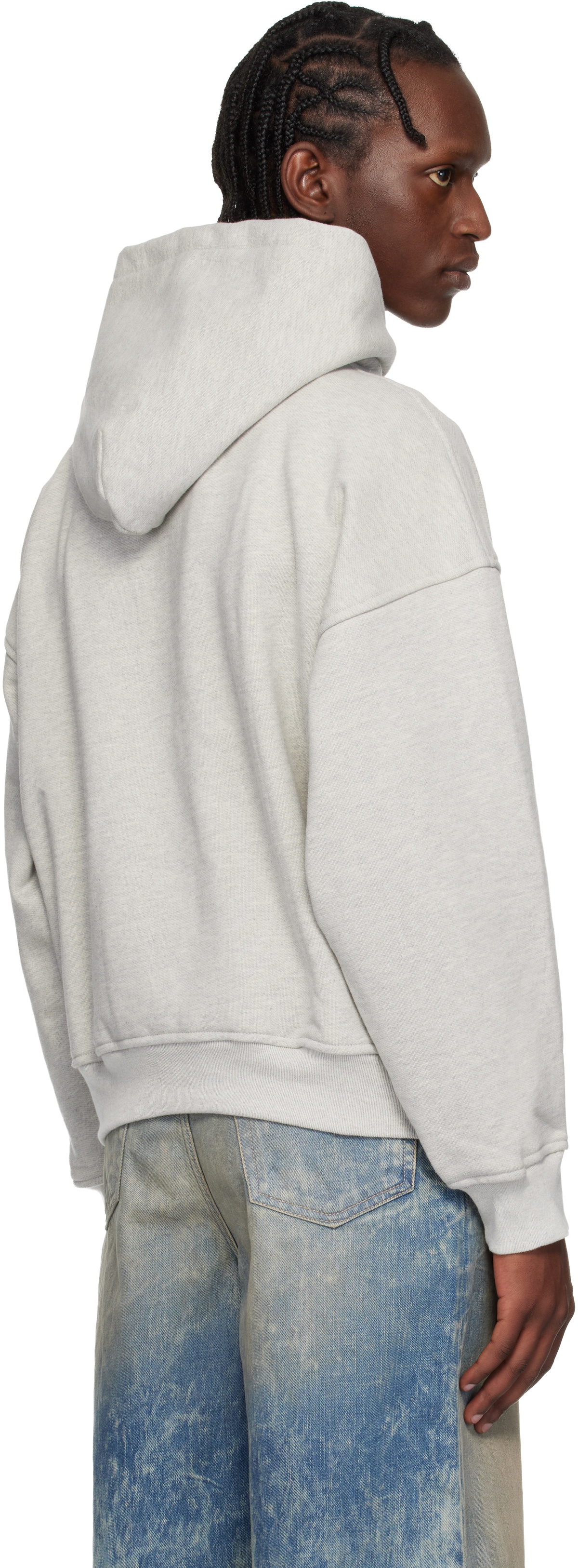 Rhude Gray USA Flag Hoodie