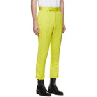 Haider Ackermann Yellow Linen Skinny Leg Trousers