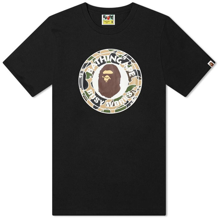 Photo: A Bathing Ape Men's STA Camo Busy Works T-Shirt in Black/Yellow