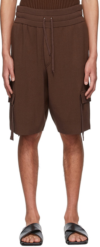 Photo: ANDREĀDAMO SSENSE Exclusive Brown Viscose Shorts