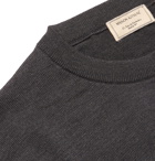 Maison Kitsuné - Logo-Appliquéd Wool Sweater - Gray