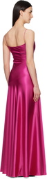 ALAÏA Pink Slip Silk Maxi Dress