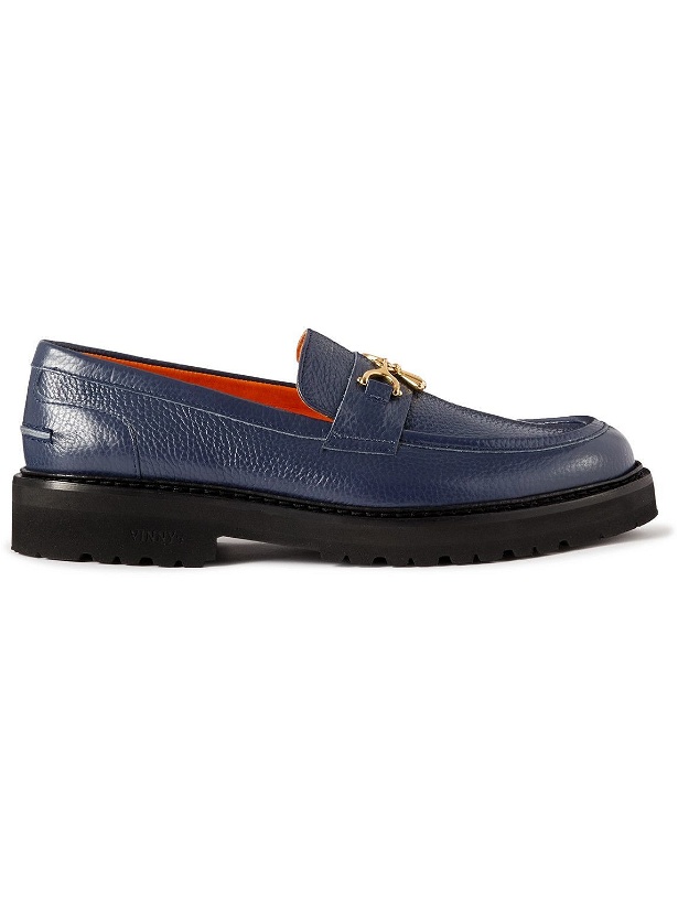 Photo: VINNY's - Soulland Palace Embellished Full-Grain Leather Loafers - Blue