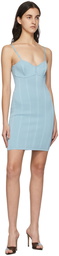 Herve Leger Blue Ottoman Sweetheart Mini Dress