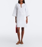 Eres Aigue-Marine embroidered linen minidress