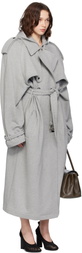 MARIE ADAM-LEENAERDT Gray Hooded Trench Coat