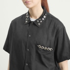 TOGA ARCHIVES Women's TOGA Plain Weave Metal Short Sleeve Shirt in Black