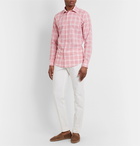 Richard James - Slim-Fit Prince of Wales Checked Slub Cotton Shirt - Red