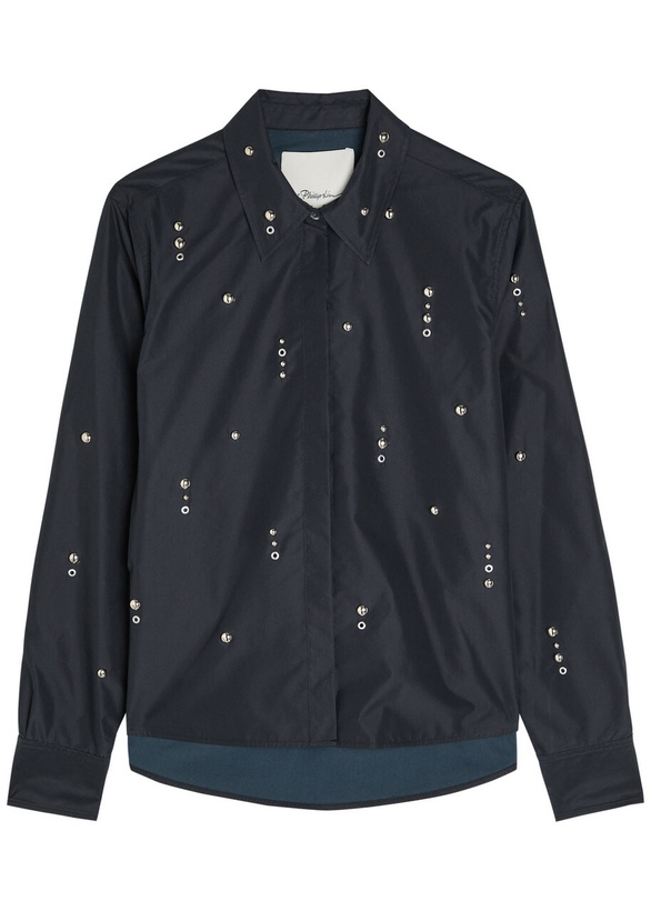 Photo: 3.1 Phillip Lim Stud-embellished Cotton-blend Shirt Black
