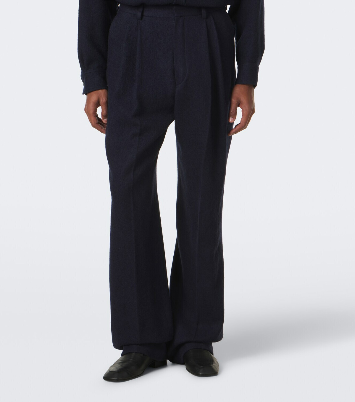 Dries Van Noten Pleated wool straight pants