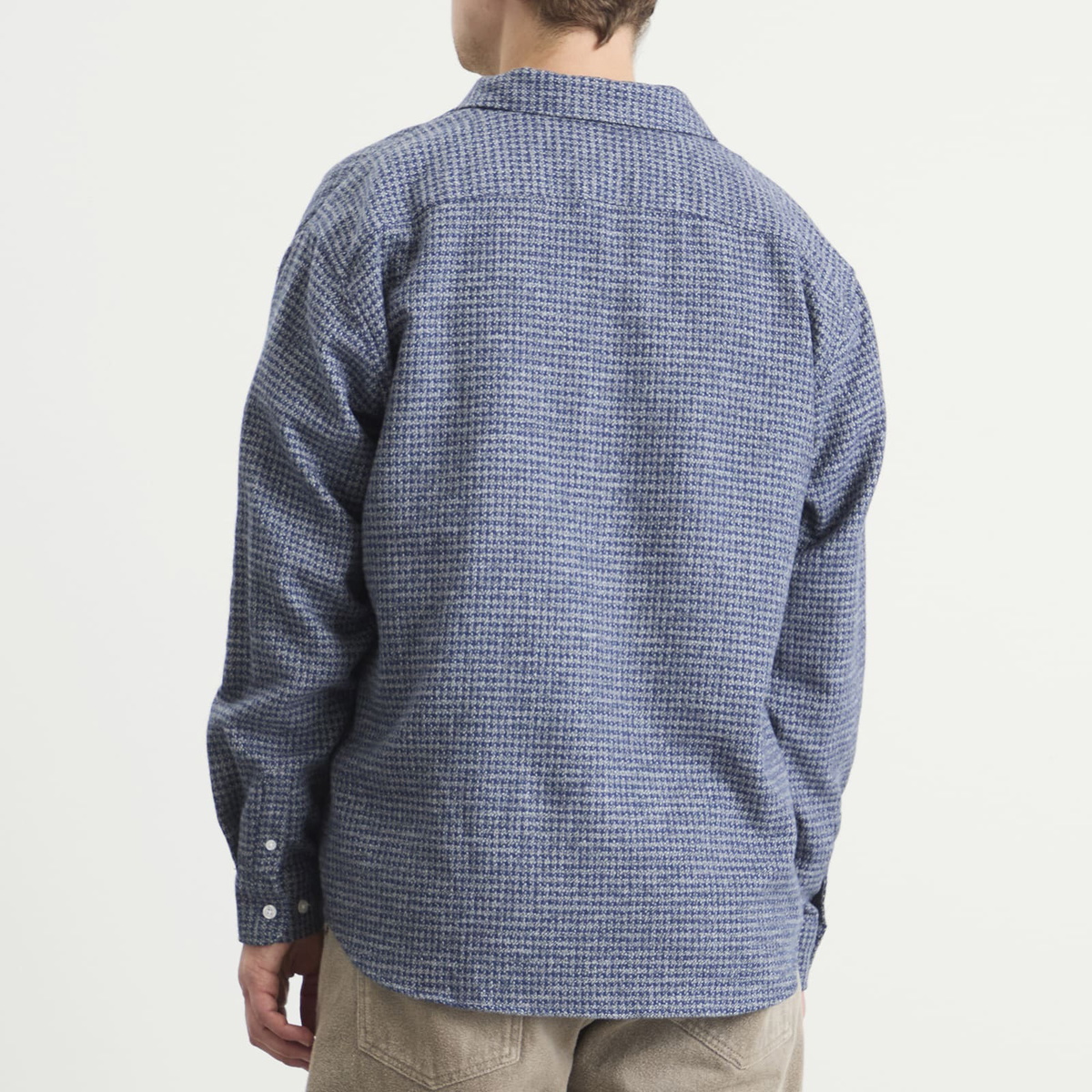 Palmes Men's Cotton Mouline Shirt in Blue