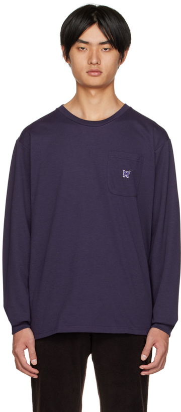 Photo: NEEDLES Purple Crewneck Long Sleeve T-Shirt