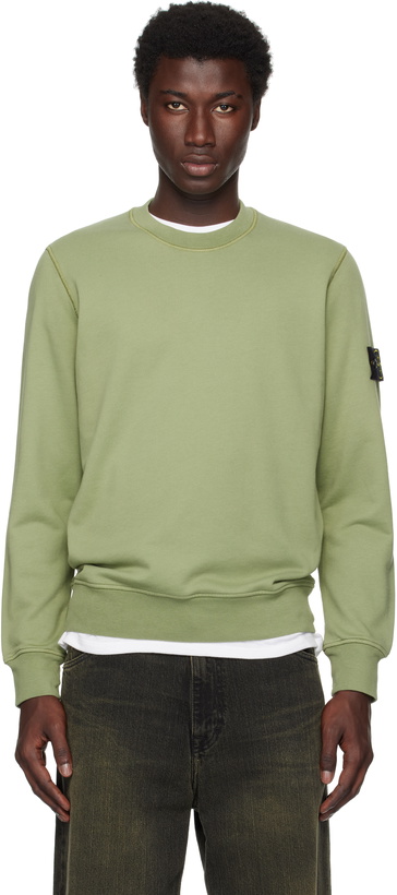 Photo: Stone Island Green 6100044 Organic Cotton Fleece Sweatshirt