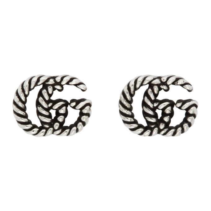 Photo: Gucci Silver GG Marmont Stud Earrings