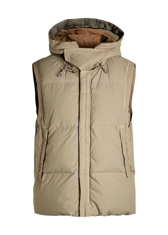 Photo: Ten C Boreal Hooded Shell Gilet Light Grey