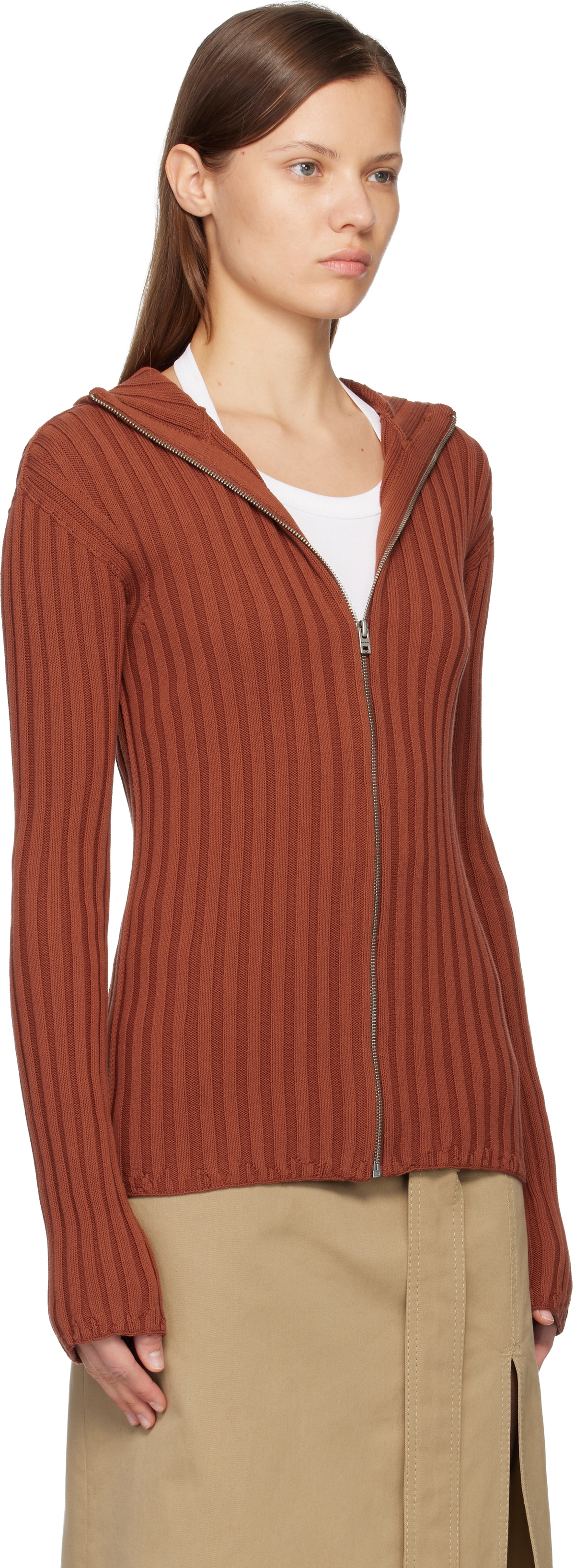 Acne Studios Orange Zip-Up Hoodie