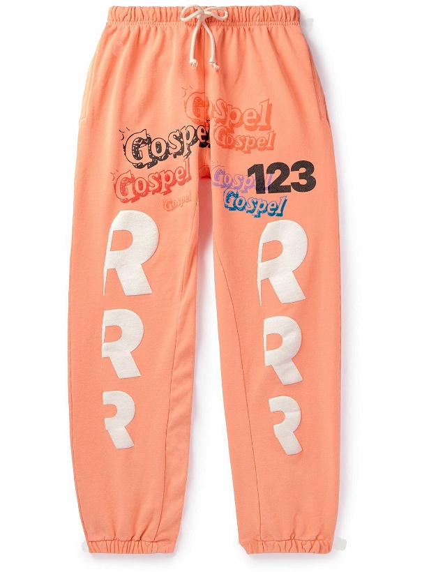 Photo: RRR123 - Gospel Straight-Leg Cotton-Jersey Sweatpants - Orange