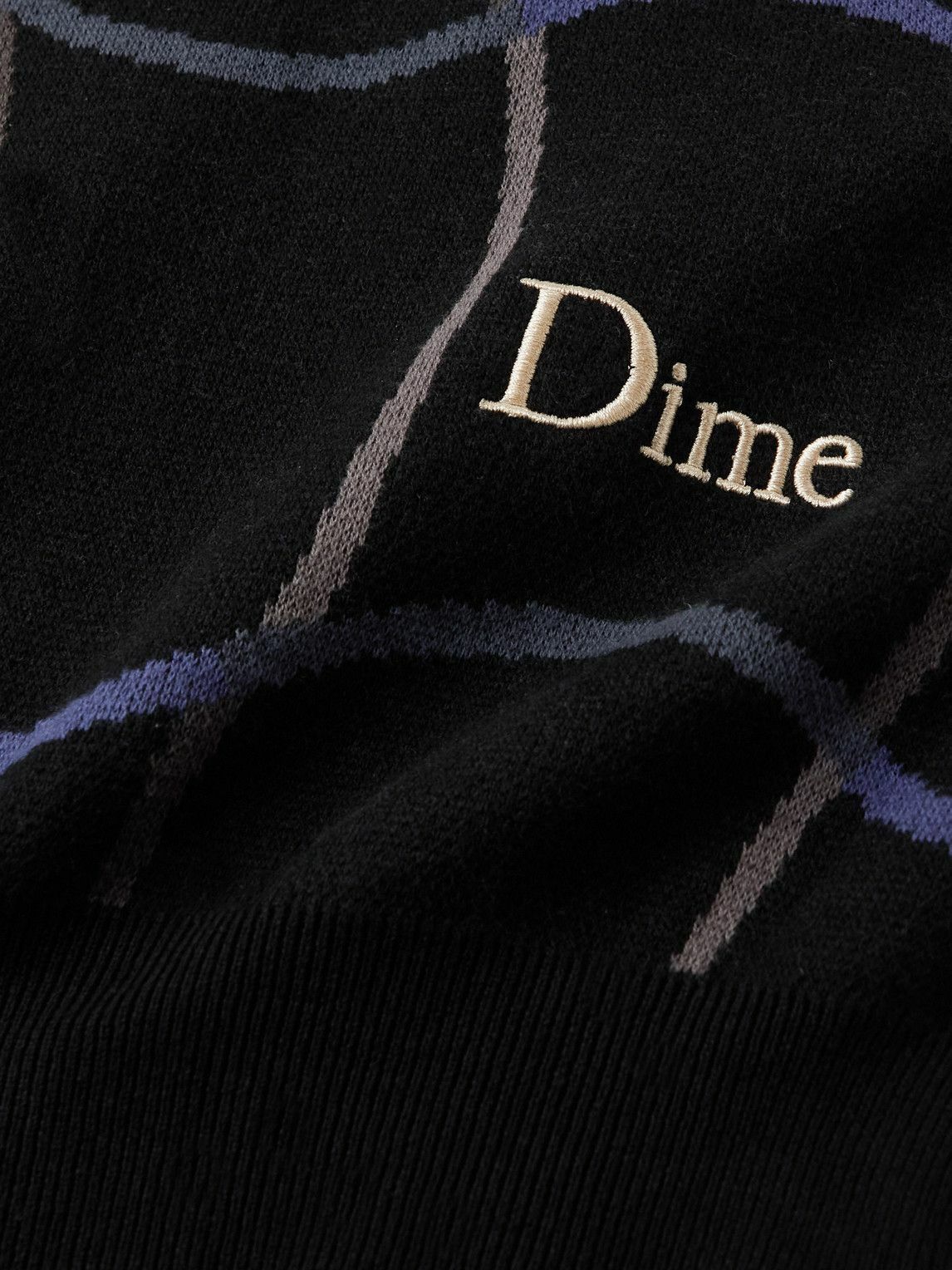DIME - Wave Logo-Embroidered Jacquard-Knit Cotton Sweater