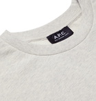 A.P.C. - Michel Logo-Print Mélange Loopback Cotton-Jersey Sweatshirt - Gray