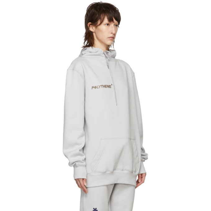 Polythene* Optics Grey Logo Vertical Hoodie