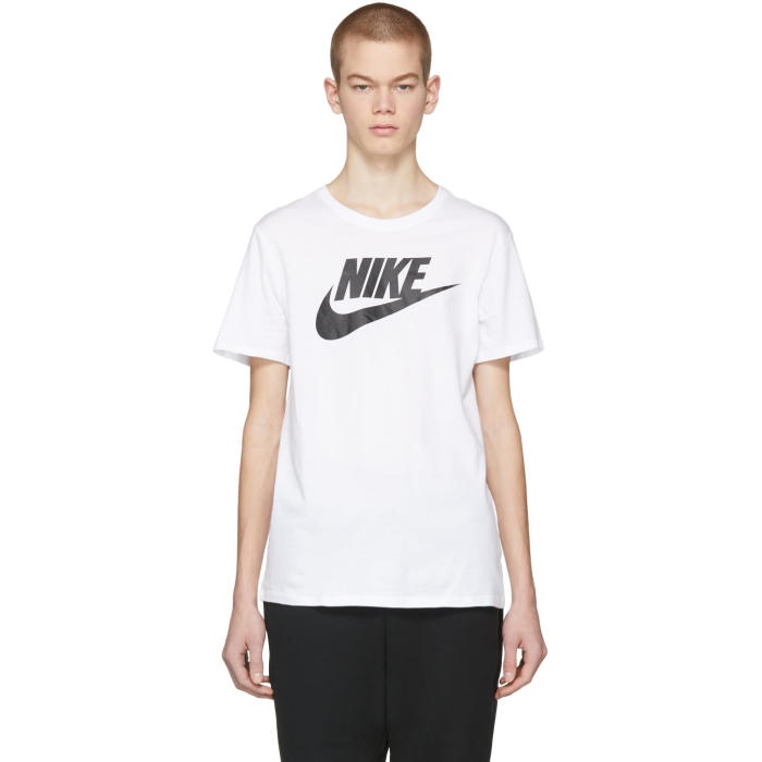 Photo: Nike White and Black Futura Icon Logo T-Shirt