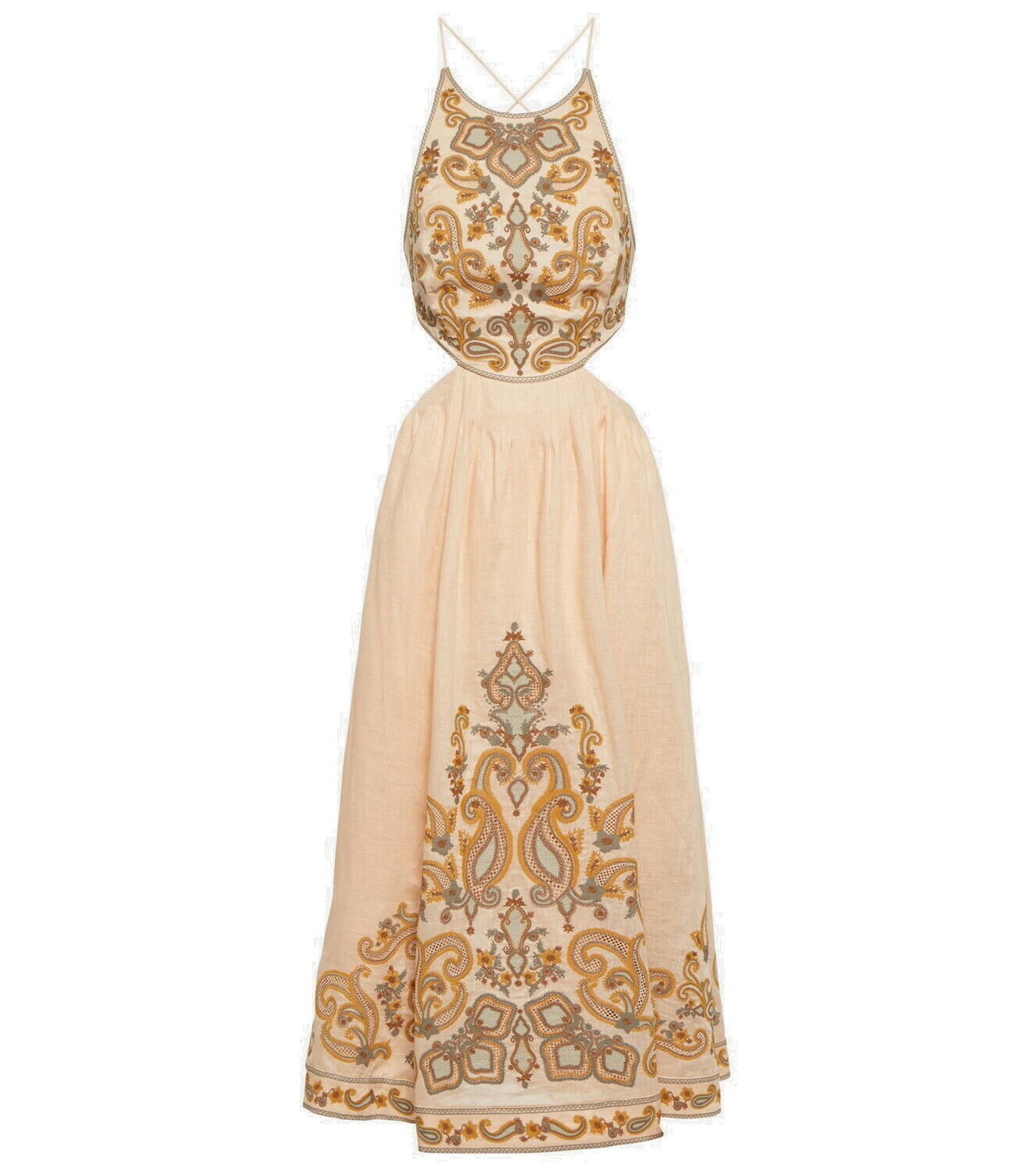 Zimmermann Devi embroidered linen midi dress Zimmermann